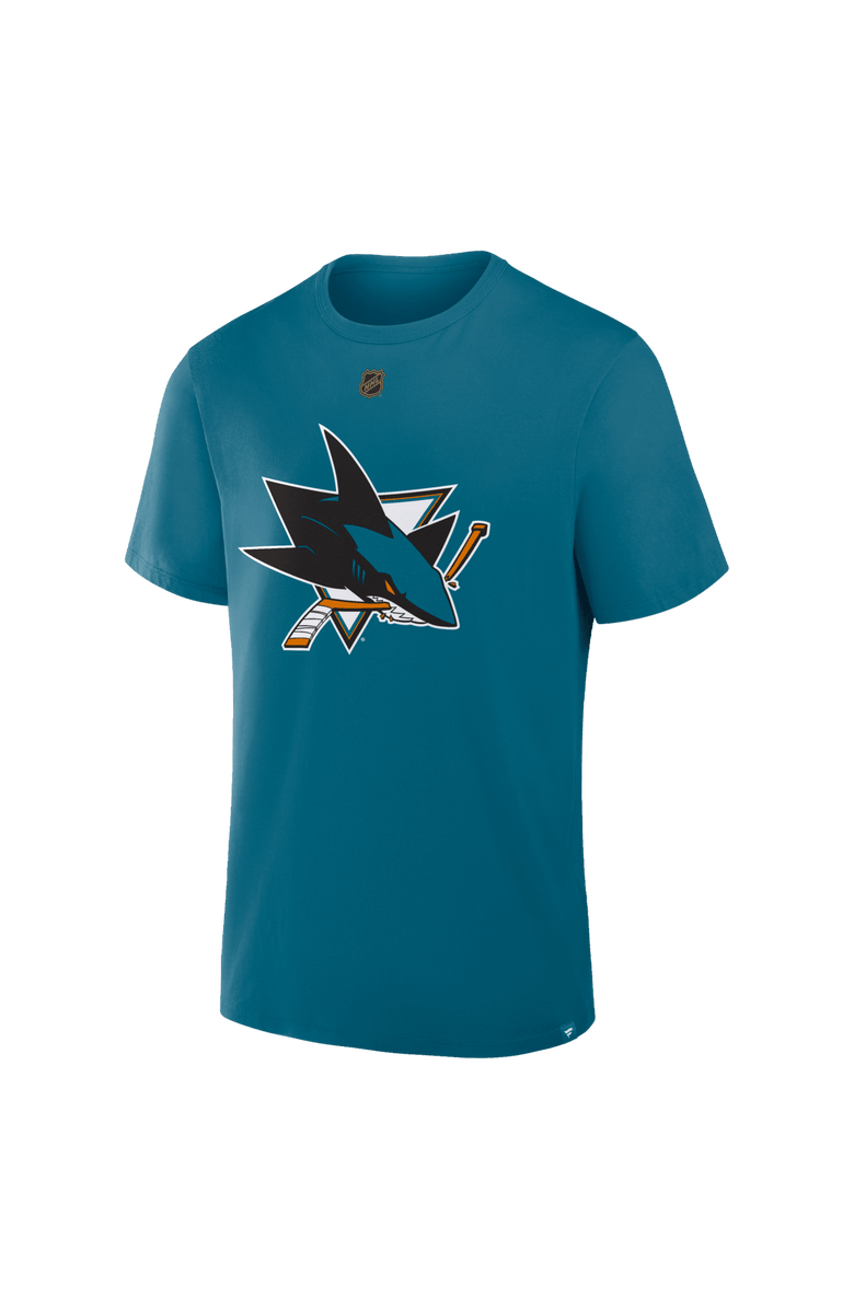 FANATICS Men's Fanatics Michael Misa Teal San Jose Sharks Authentic Stack Name & Number T-Shirt, Alternate, color, Teal