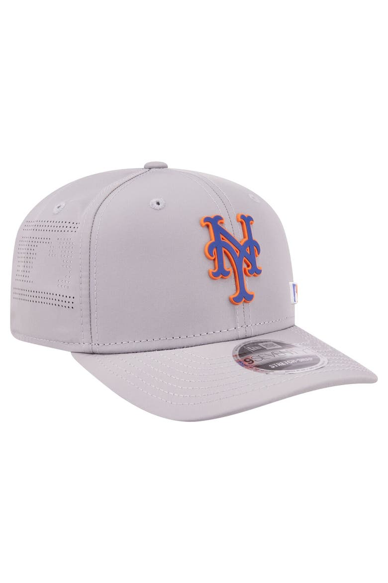 Men's New Era Gray New York Mets Laser Perforated 9SEVENTY Adjustable Hat, Alternate, color, Gray