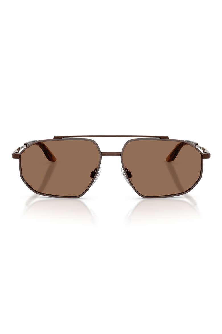 59mm Pilot Sunglasses, Main, color, BROWN/ MATTE BROWN / BROWN