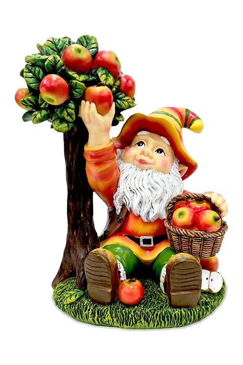 Johnny Apple Picking Gnome Garden Figurine