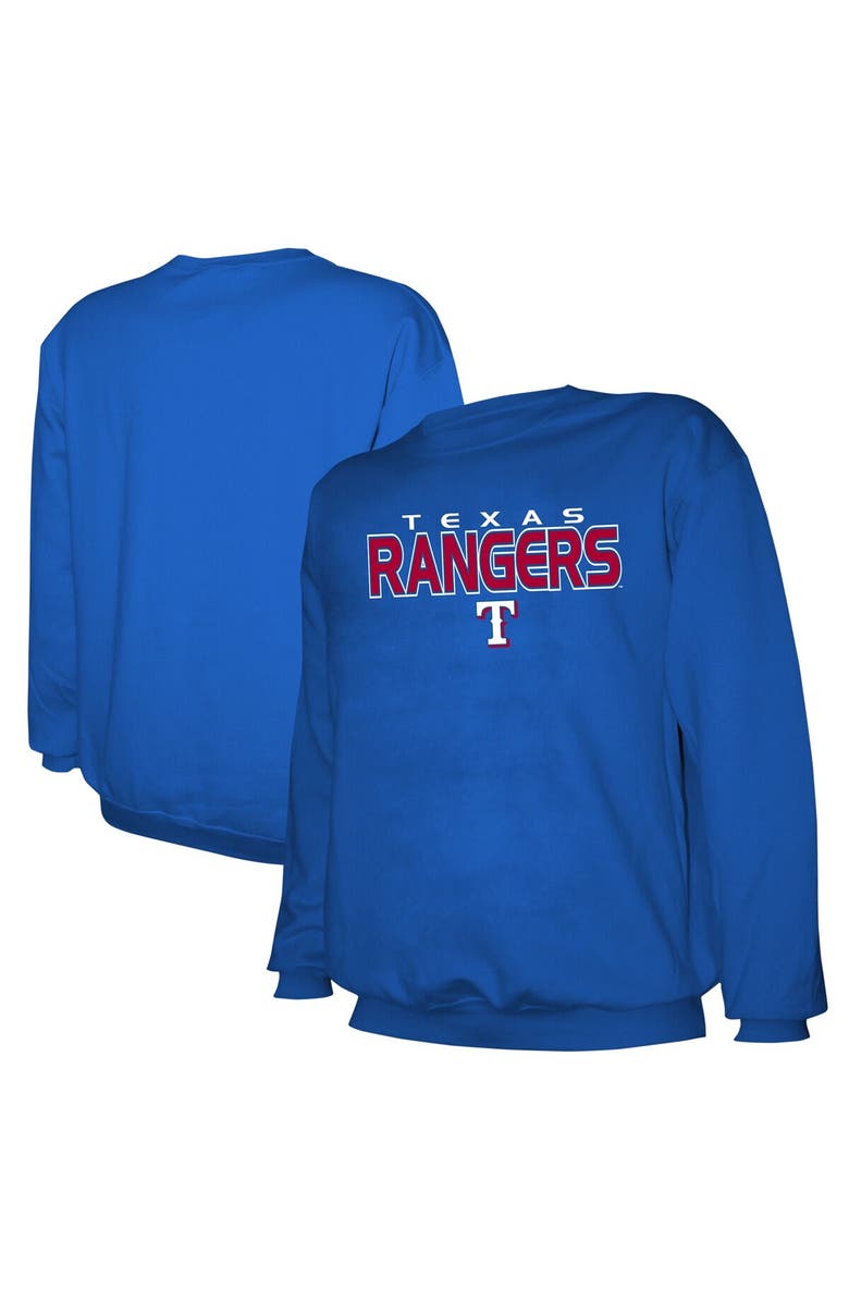 STITCHES Men's Stitches  Royal Texas Rangers Pullover Sweatshirt, Main, color, 