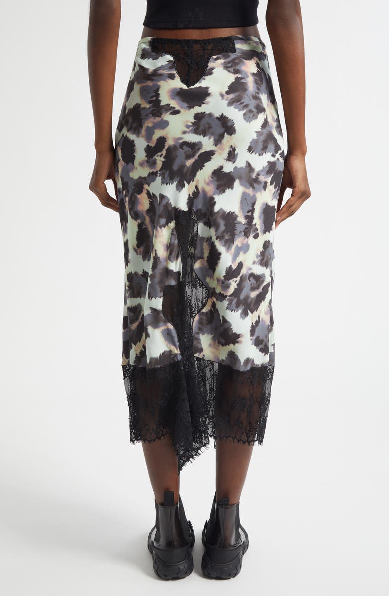 Collina Strada Hiss Crepe & Lace Midi Skirt, Alternate, color, Snow Leopard