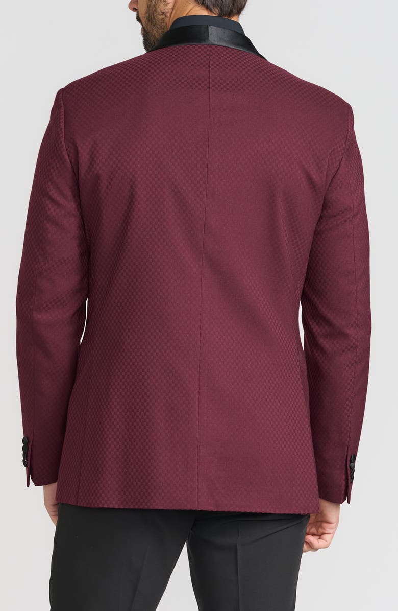 SAVILE ROW CO Tonal Jacquard Dinner Jacket, Alternate, color, Burgundy