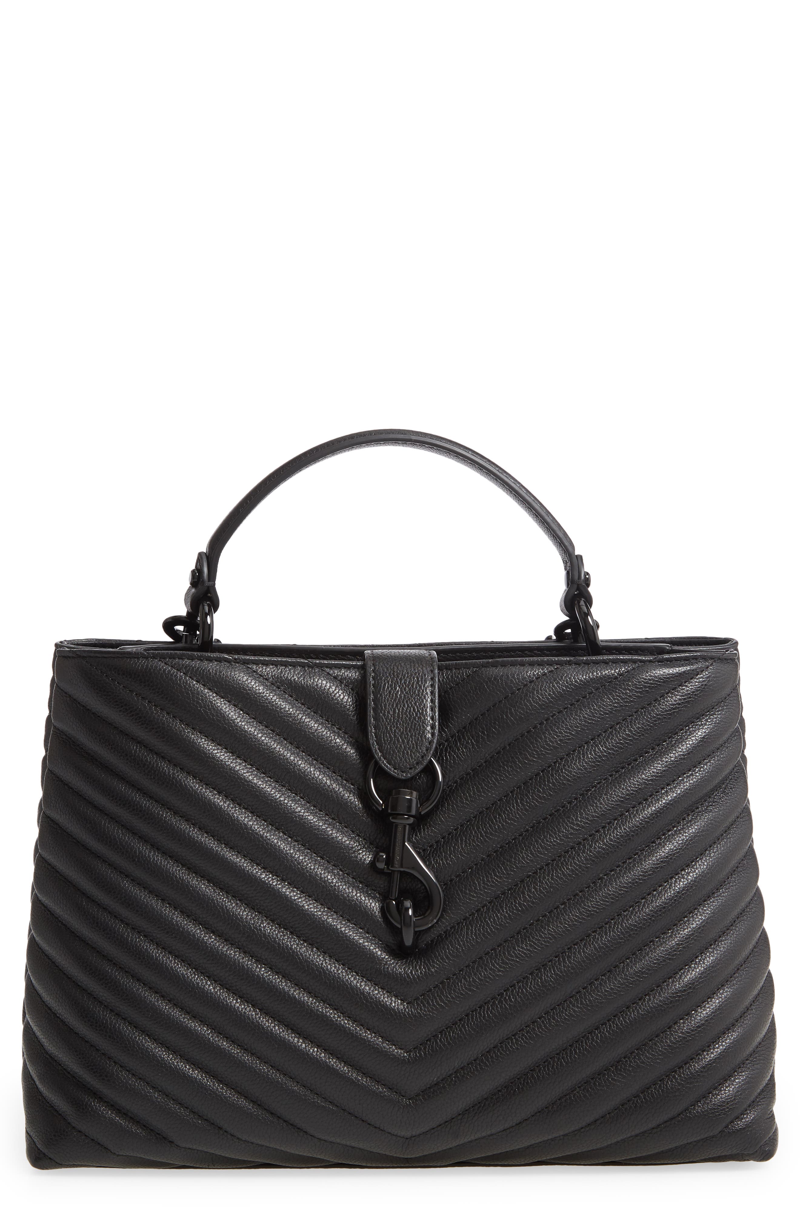 Rebecca Minkoff Large Edie Leather Top Handle Satchel, Main, color, 