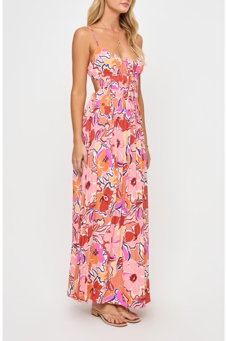 Tala Shirred Waist Cover-Up Maxi Sundress, Alternate, color, LOST IN THE BLOOMS