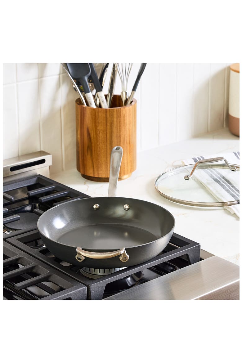 HA1 Ceramic Nonstick 10.5-Inch Fry Pan with Lid, Alternate, color, GRAY