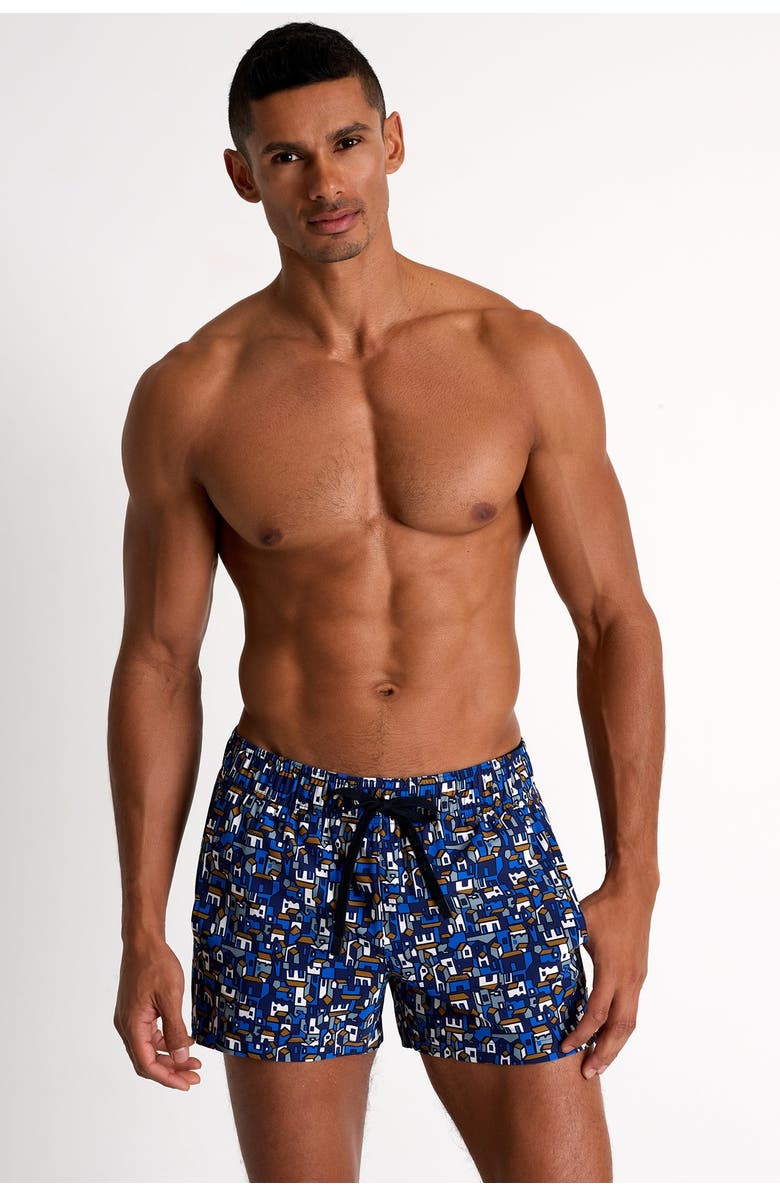 SHAN Short fit, stretch and quick dry swim trunks, Alternate, color, Print