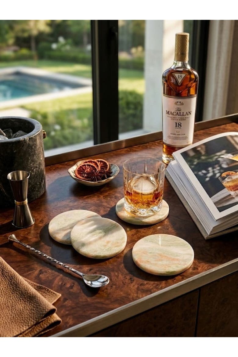 Moonlight Onyx Coasters, Alternate, color, Ivory