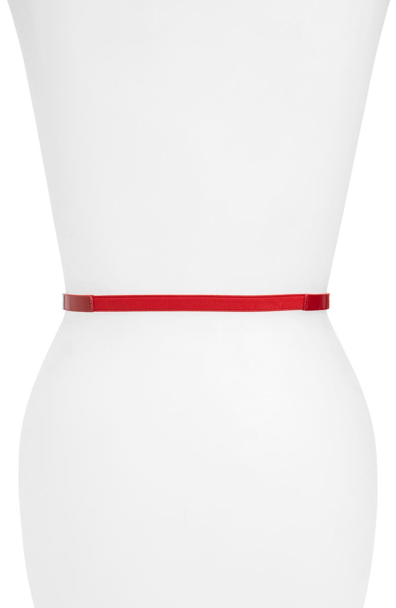 Halogen<sup>®</sup> 'Interlock' Skinny Stretch Leather Belt, Alternate, color, 