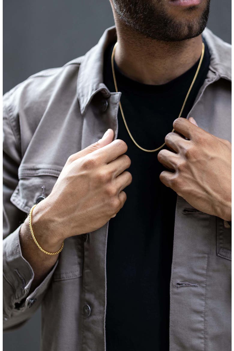 Men's Box Chain Bracelet, Alternate, color, GOLD