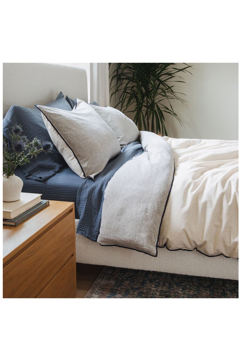 Coastal Escape Set of 2 Pillow Shams, Alternate, color, GRAY