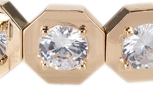 Cz By Kenneth Jay Lane Hexagon Cubic Zirconia Stretch Bracelet In Gold