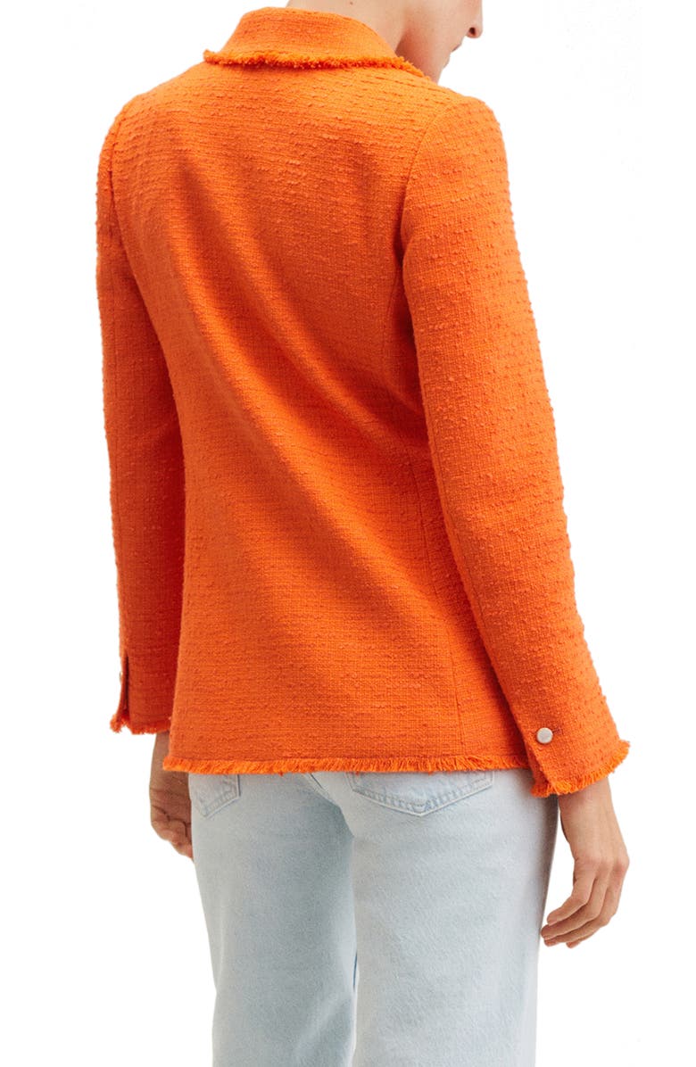 MANGO Double Breasted Tweed Blazer, Alternate, color, 