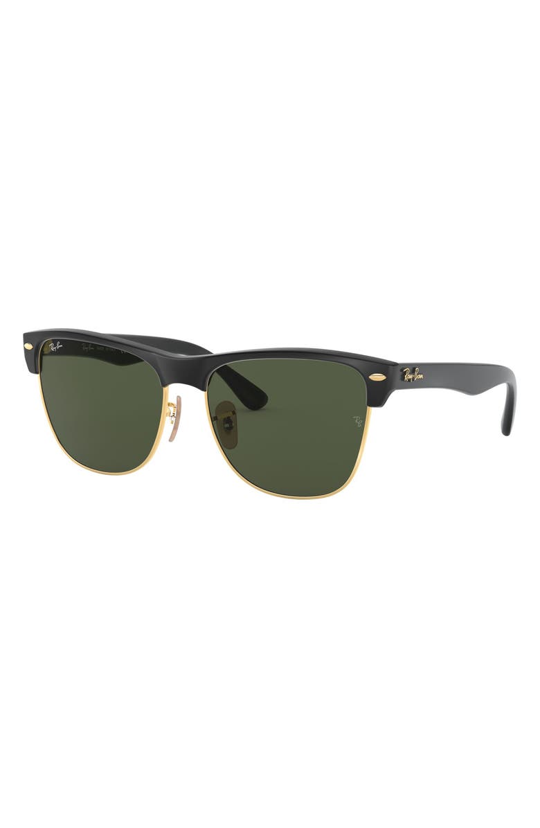 Ray-Ban Highstreet 57mm Sunglasses, Alternate, color, Demi Black/ Green Solid
