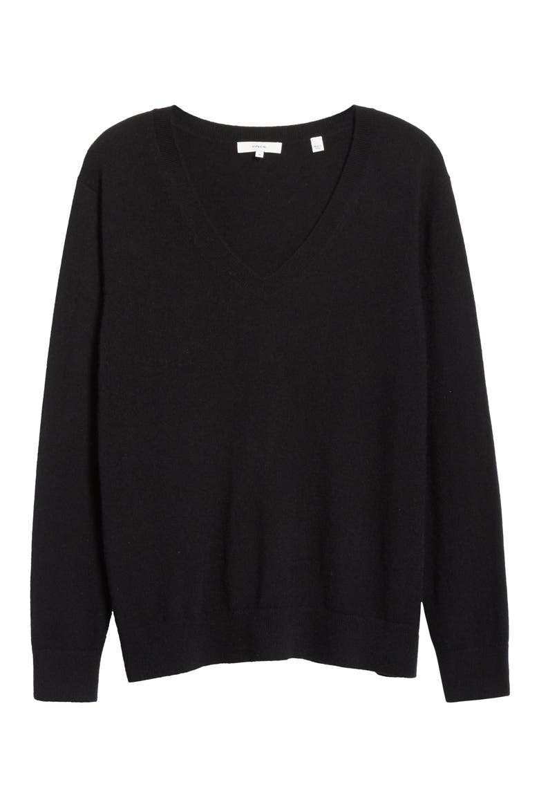 Weekend V-Neck Cashmere Sweater, Alternate, color, BLACK