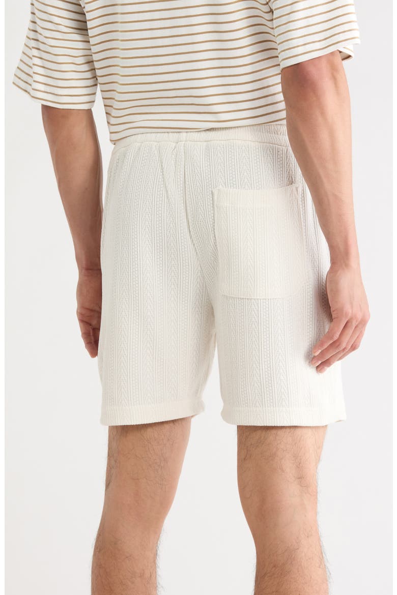 Textured Drawstring Shorts, Alternate, color, OFF WHITE