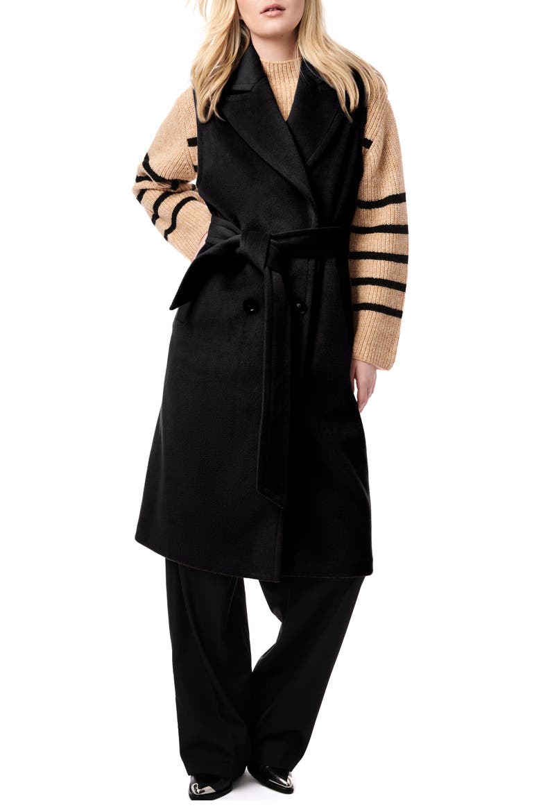 Double Breasted Longline Vest, Main, color, BLACK