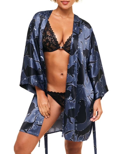 Adore Me Izabella Kimono Robe In Convo Blue