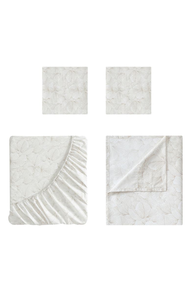 Tahari Inwood Four-Piece Queen Sheet Set, Main, color, Feather Gray (Taupe)