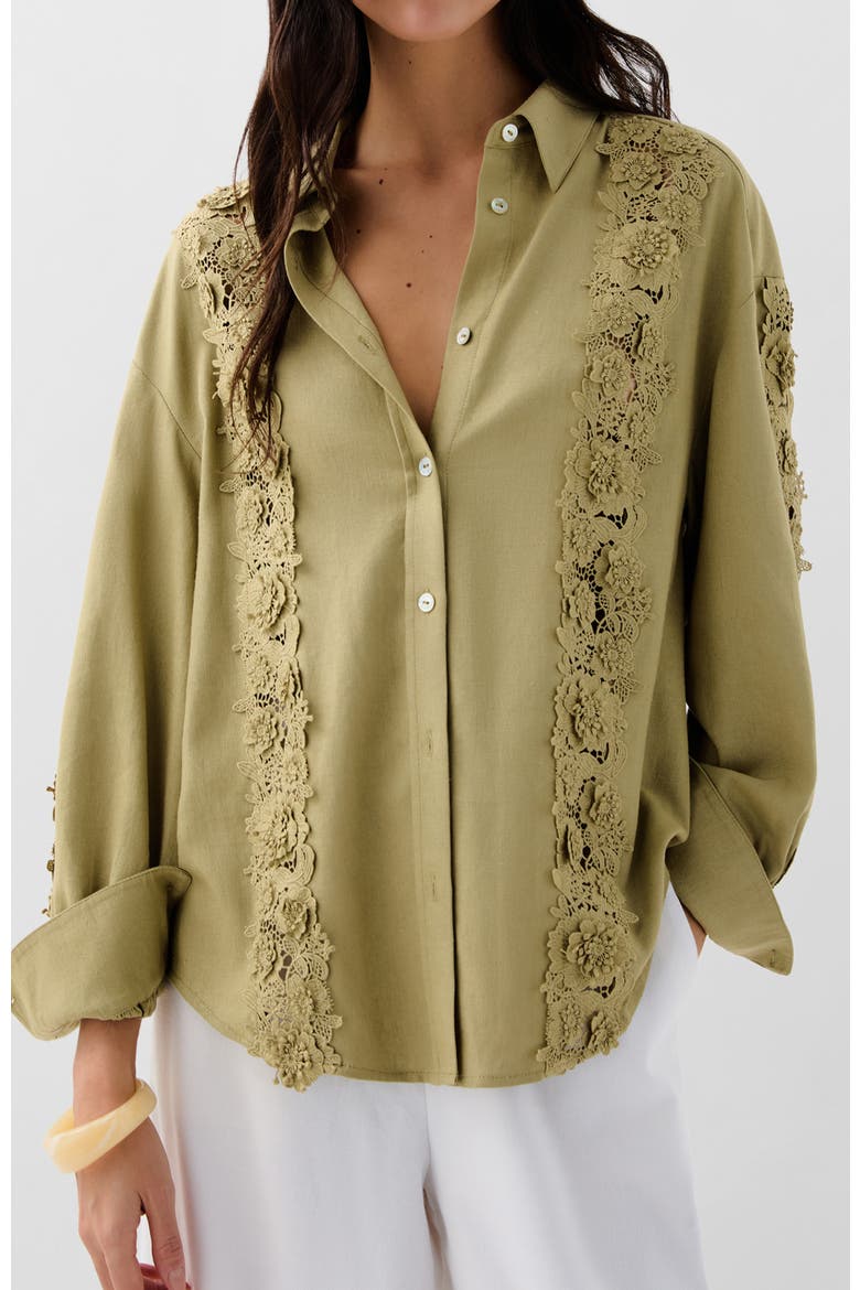 Lace Shirt, Main, color, Khaki