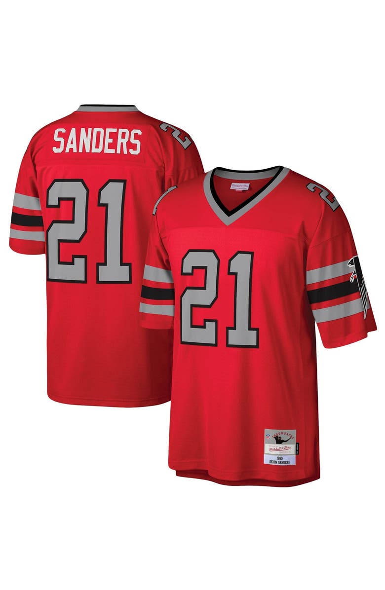 Mitchell & Ness Men's Mitchell & Ness Deion Sanders Red Atlanta Falcons Legacy Replica Jersey, Alternate, color, Red