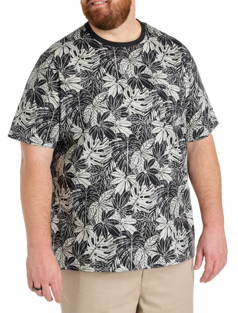 Big & Tall Moisture-Wicking Leaf Print Pocket T-Shirt