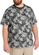 Harbor Bay by DXL Big & Tall Moisture-Wicking Leaf Print Pocket T-Shirt