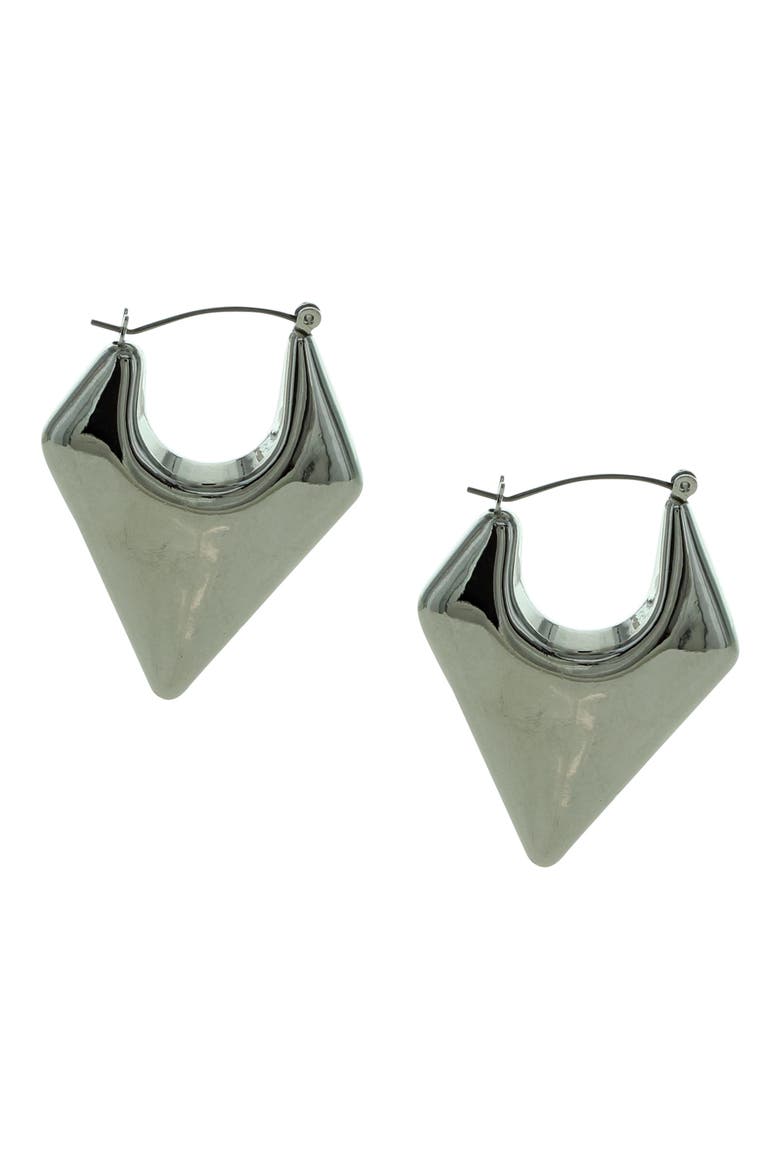 Aria Geometric Hoop Earrings, Main, color, SILVER