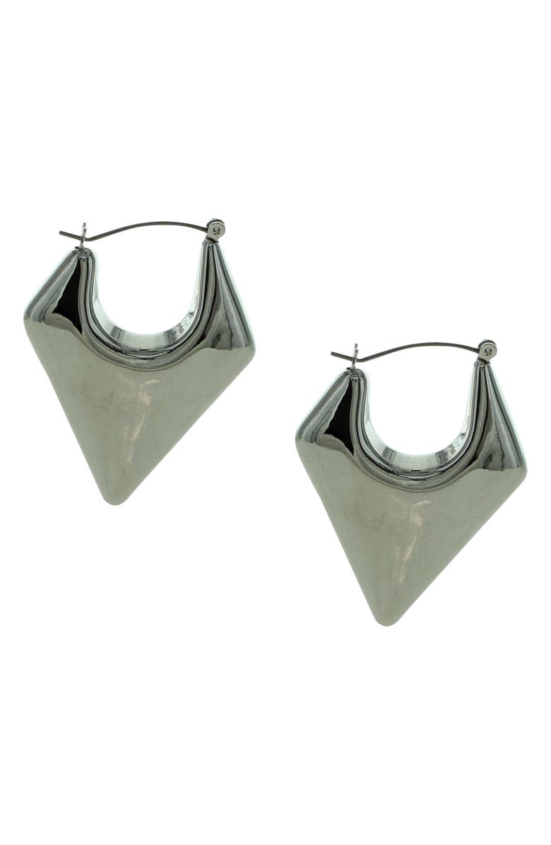 OLIVIA WELLES Aria Geometric Hoop Earrings, Main, color, Silver