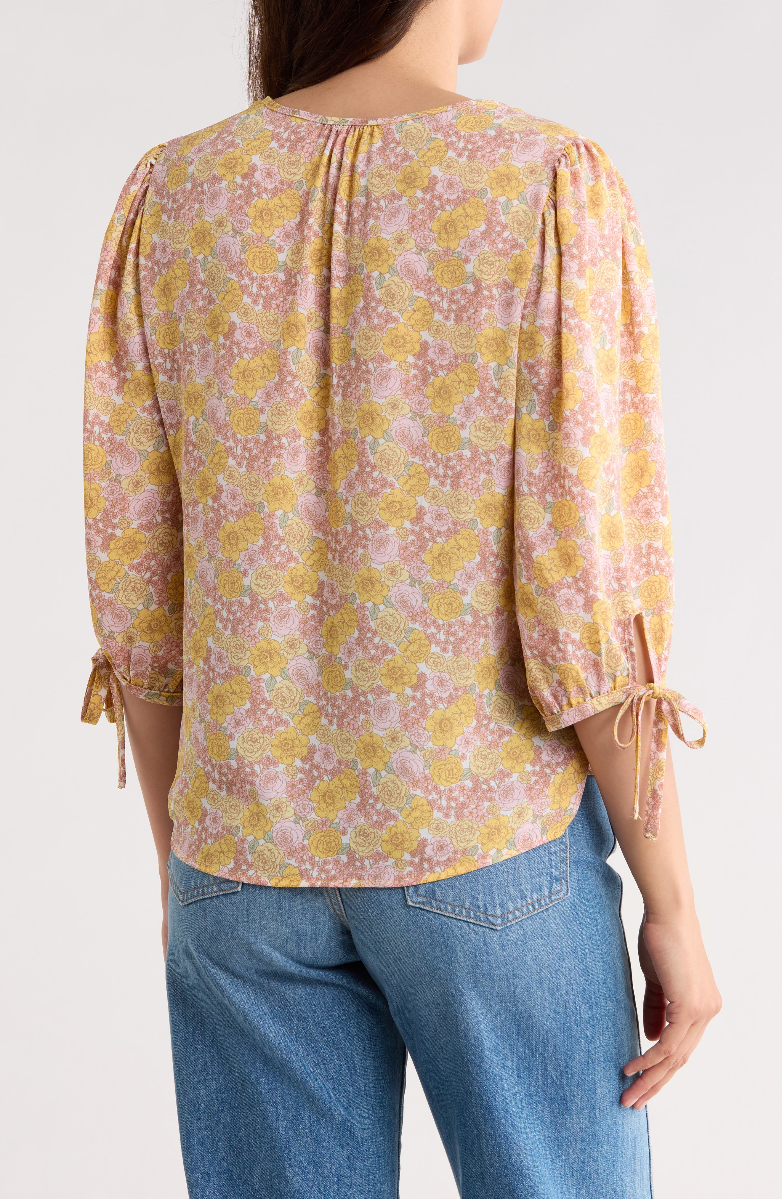 Tie Cuff Floral Top - image 2