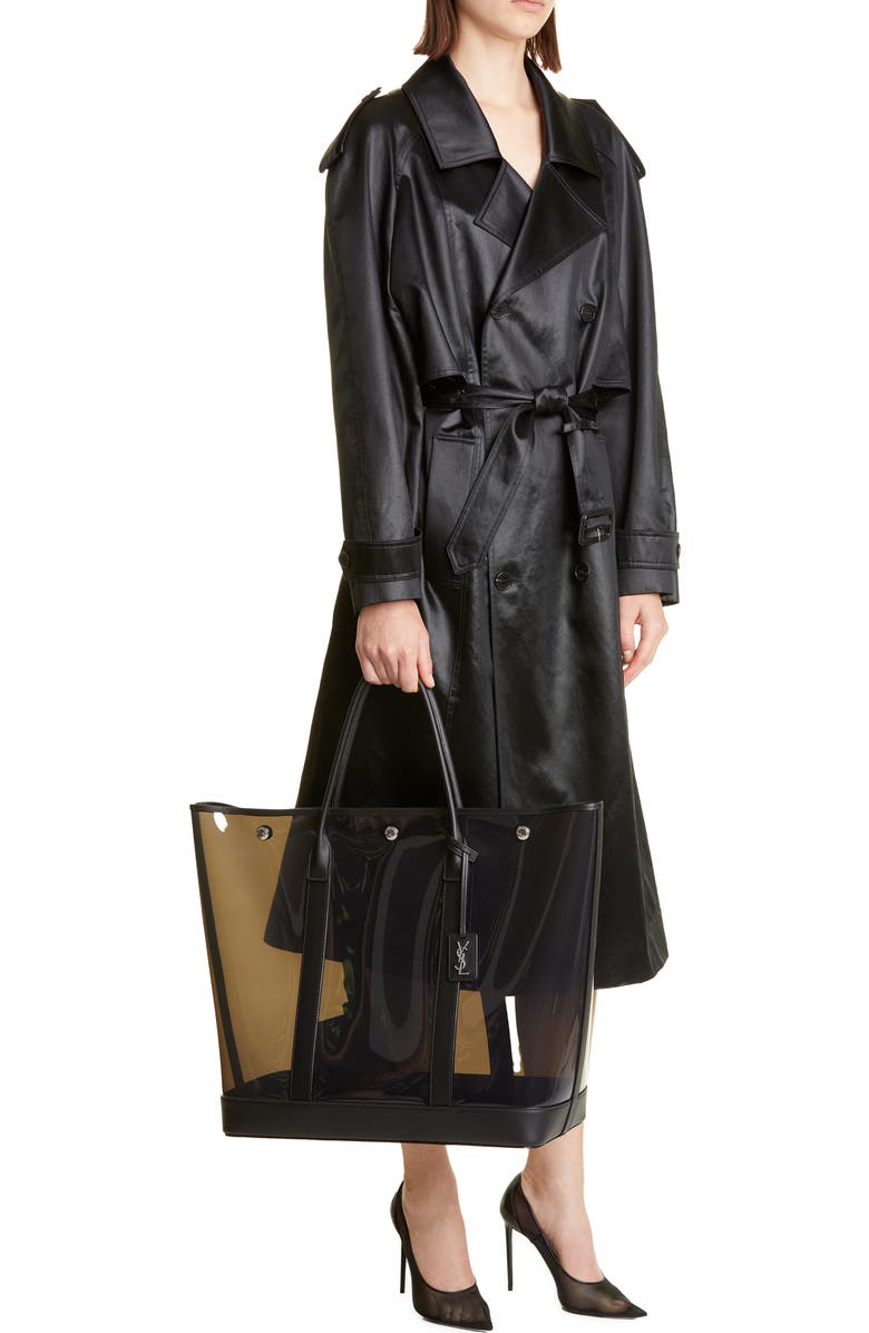 Saint Laurent Cabas Clear Vinyl Tote, Alternate, color,