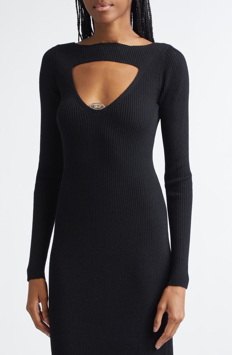 DIESEL<sup>®</sup> M-Oloni Wool Rib Sweater Dress, Alternate, color, Black