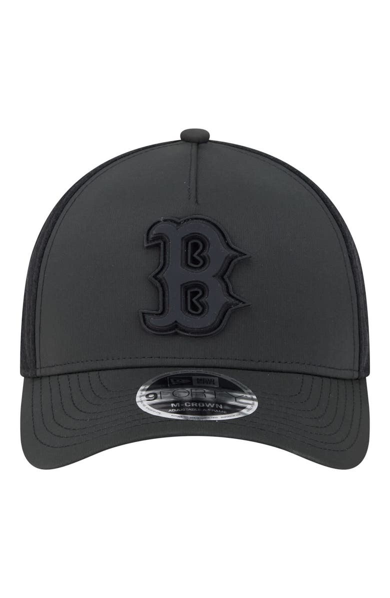 New Era Men's New Era Black Boston Red Sox Badged M-Crown A-Frame 9FORTY Trucker Adjustable Hat, Alternate, color, Black