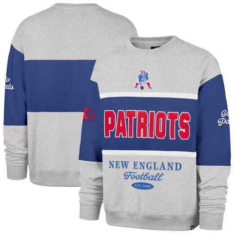 Men's '47 Royal/Heather Gray New England Patriots Blockfield Maximalist Sweatshirt
