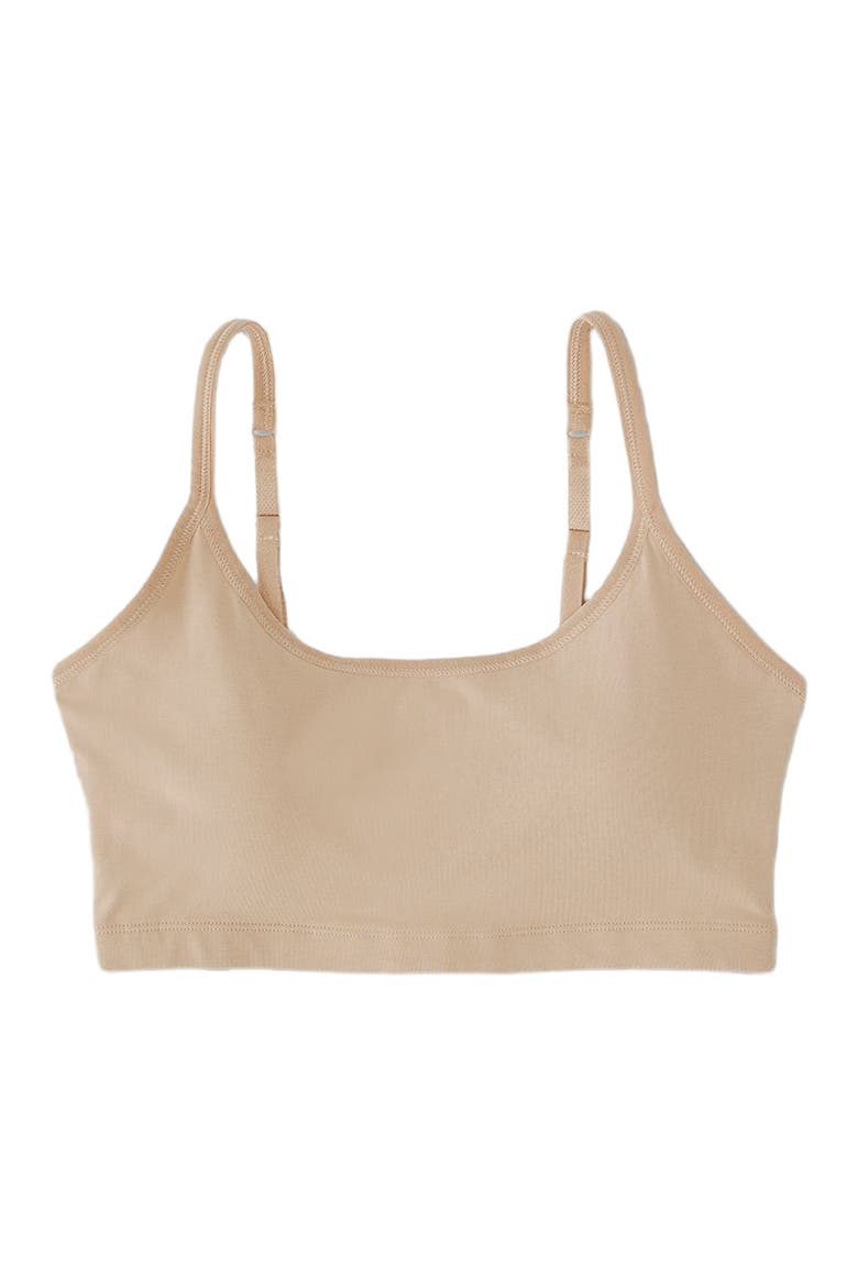 Organic Cotton Everyday Strappy Scoop Bralette, Alternate, color, Sesame