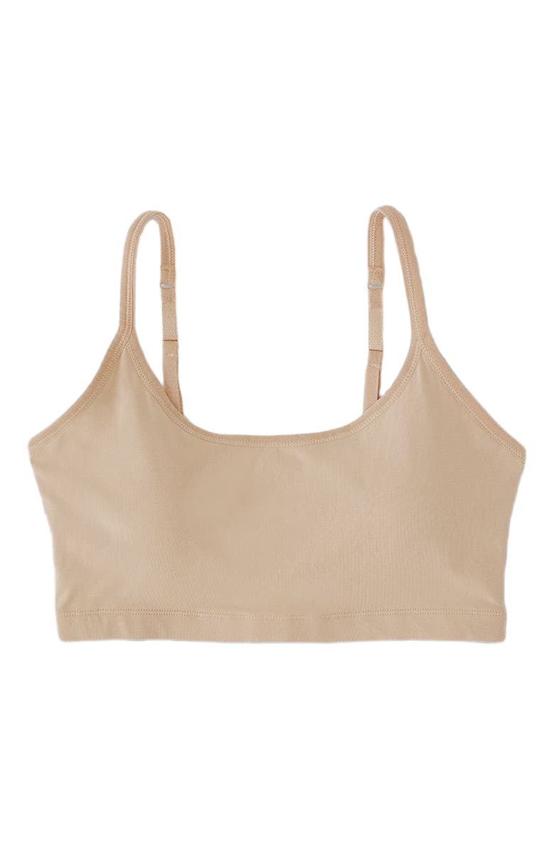 Pact Organic Cotton Everyday Strappy Scoop Bralette, Alternate, color, Sesame
