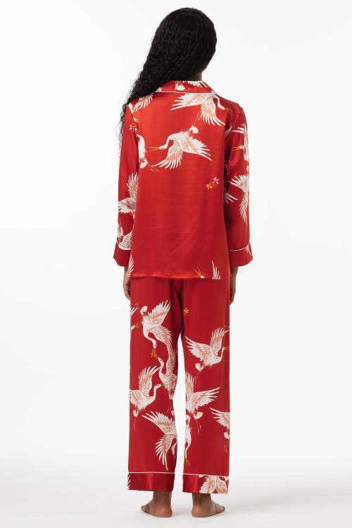Silksilky Pajama Set With Classic Binding Trim