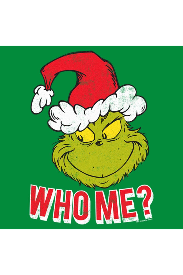 Men's The Grinch Santa the Grinch Who Me  Graphic T-Shirt, Alternate, color, Kelly Heather