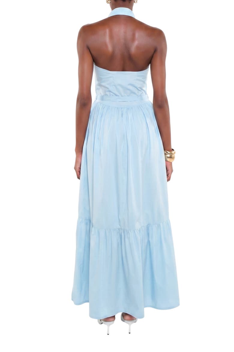 The Horizon Belted Ruffle Hem Sleeveless Maxi Dress, Alternate, color, BABY BLUE 20