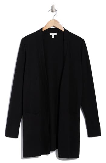 Nordstrom Open Front Cardigan In Black