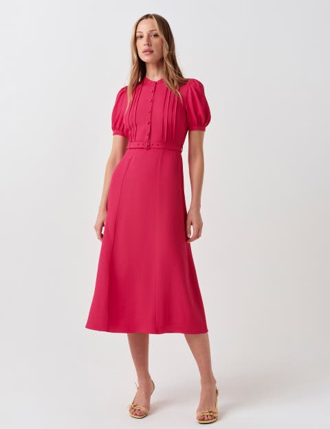 Francis Round Neck Crepe Midi Dress