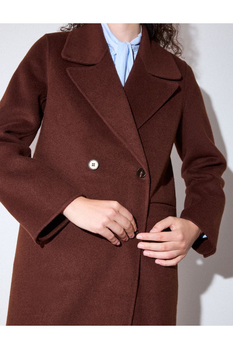 Relaxed Double Faced Midi Coat, Alternate, color, Brown