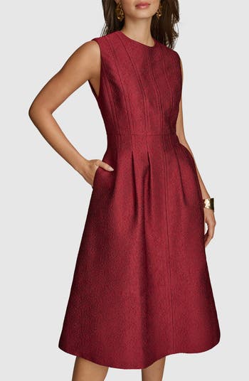Donna Karan New York Jacquard Midi Fit & Flare Dress | Nordstrom