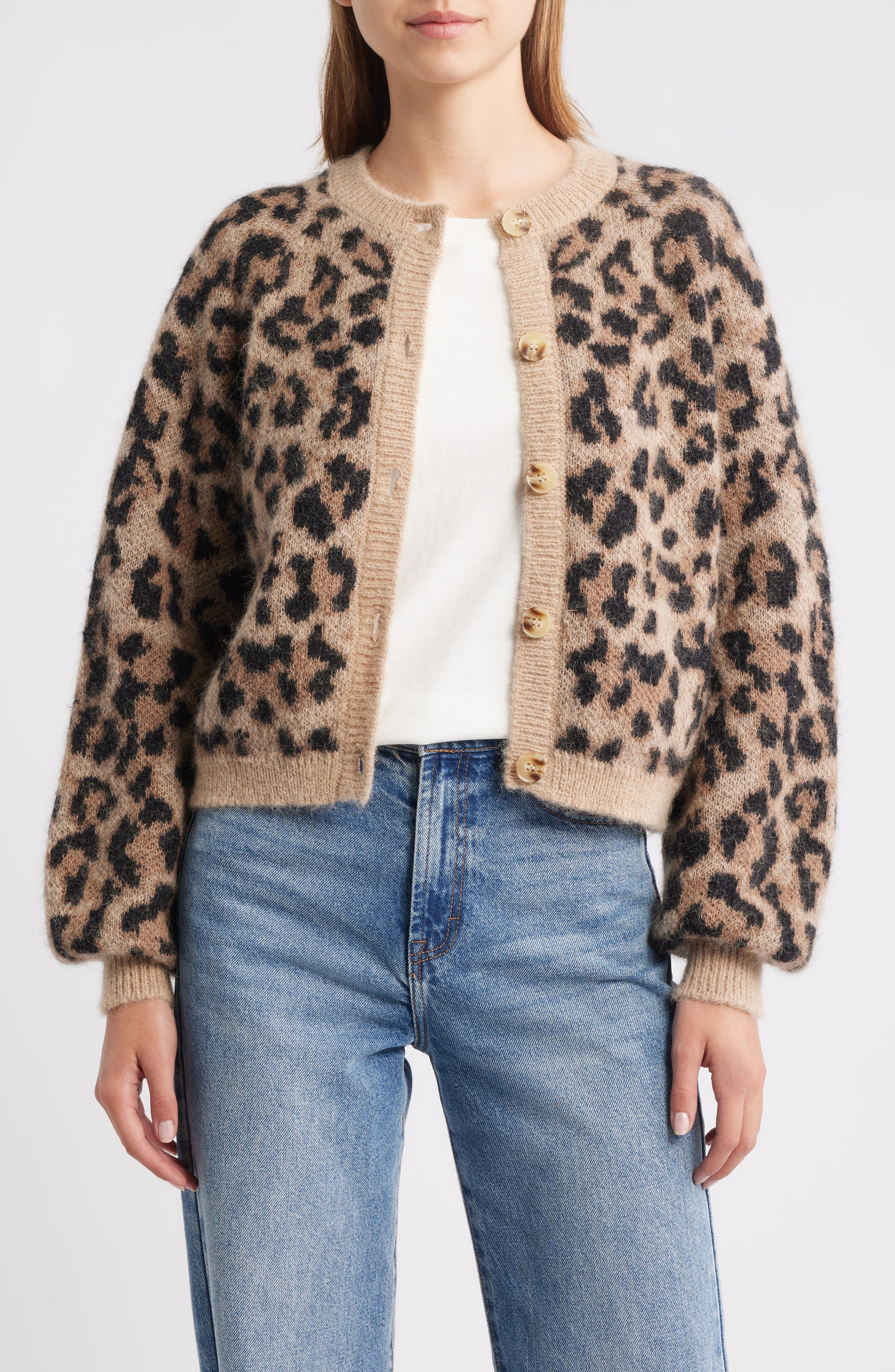 THE GREAT. The Windsor Leopard Cardigan