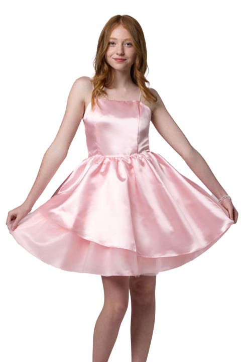 Satin Peek-a-boo Party Dress