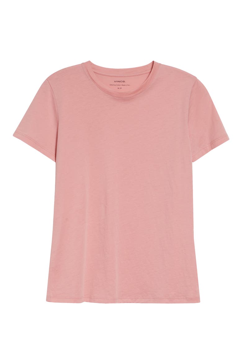 Essential Crewneck Pima Cotton T-Shirt, Alternate, color, LOTUS PINK