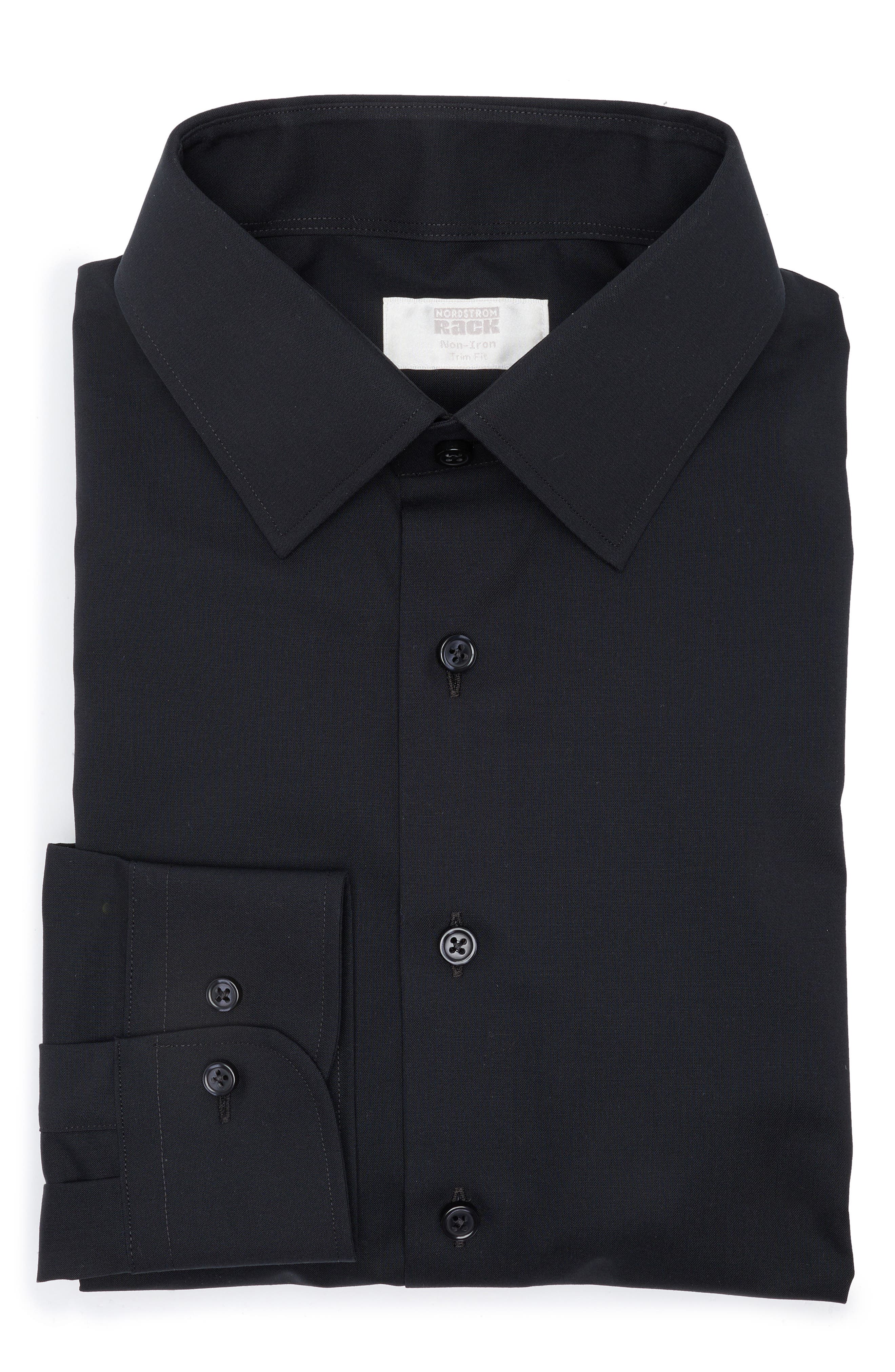 nordstrom trim fit non iron dress shirt Nordstrom Non-Iron Trim Fit Solid Cotton Dress Shirt in White at Nordstrom, Size 15