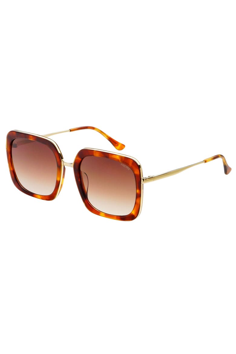 Lulu Oversized Square Sunglasses, Alternate, color, Brown
