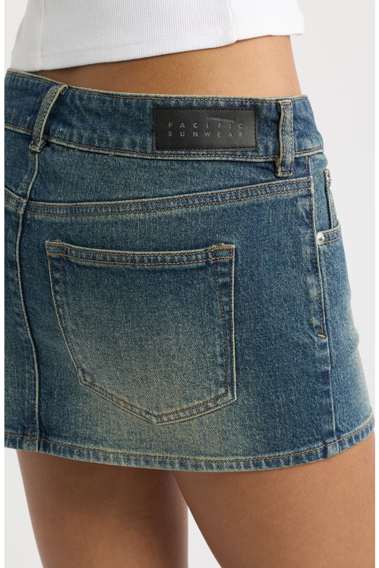 Piper Stretch Cotton Denim Miniskirt, Alternate, color, INDIGO