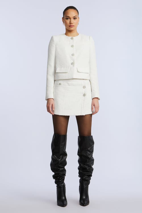 Bcbg Tweed Chasseur Jacket In White